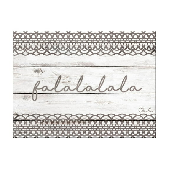 Ready2HangArt Christmas Falala Canvas Shabby Chic Textual Wall Art