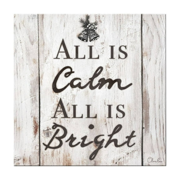 Ready2HangArt Christmas Silent Night Textual Canvas Wall Art