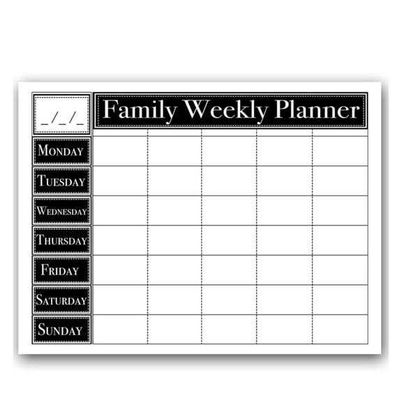 Ready2HangArt Dry Erase 'Family Weekly' Calendar on ArtPlexi 20 In. H X 30 In. W