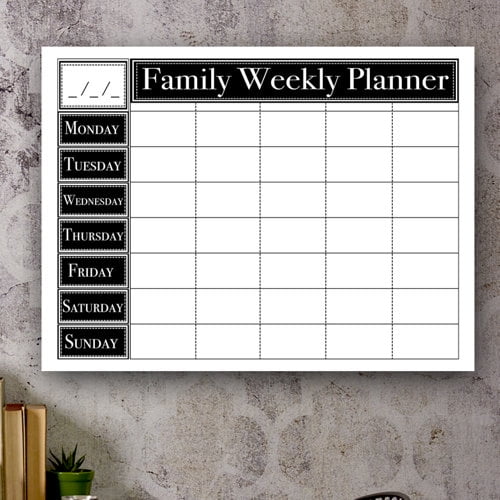 Ready2hangart Dry Erase Family Weekly Calendar Memo Board
