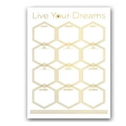 Ready2HangArt 'Glam' Dry Erase Monthly Calendar on ArtPlexi Gold, White 20 In. H X 16 In. W