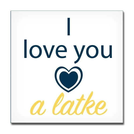 Ready2HangArt 'I Love you a Latke II' Hanukkah Canvas Wall Art White 12" W x 12" H