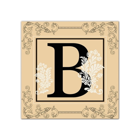 Ready2HangArt 'Luxe Monogram B' Wrapped Canvas Wall Art 16" W x 16" H