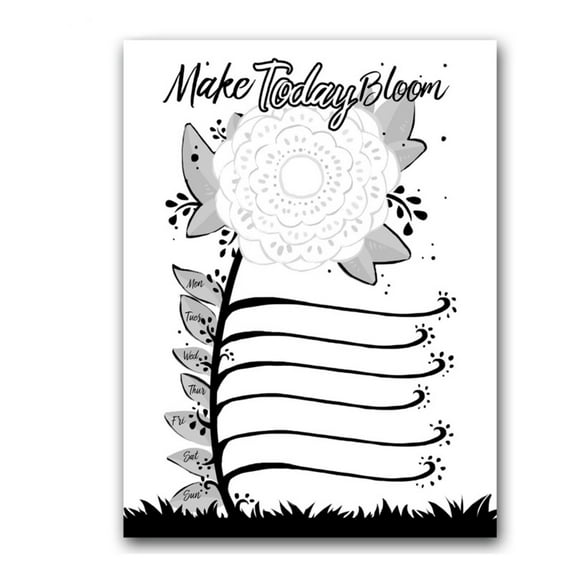 Ready2HangArt 'Make Today Bloom' Dry Erase Weekly Calendar on ArtPlexi 20 In. H X 16 In. W