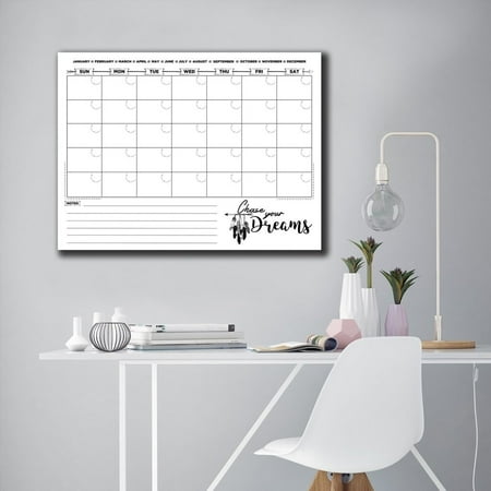 Ready2HangArt R2H Methods 'Chase Your Dreams' Dry Erase Monthly Calendar on ArtPlexi medium-20 in. h x 30 in. w