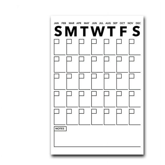 Ready2HangArt  Modern Dry Erase Monthly Calendar on ArtPlexi 16 In. H X 12 In. W
