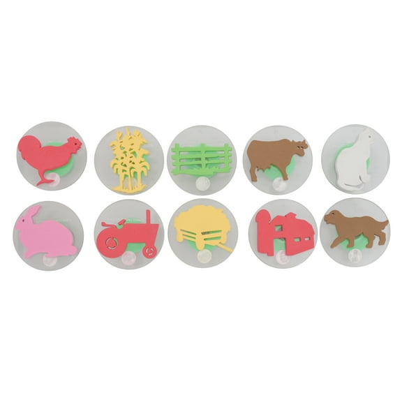 Ready2Learn Giant Farm Adventures Stamps, 3 Inches, Set of 10