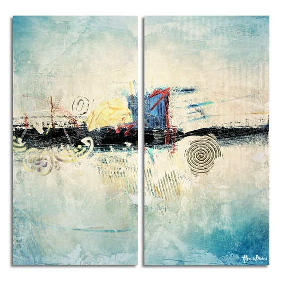 Ready2hangart 'Bueno Exchange XXXIV' 2 Piece Painting Print on Wrapped Canvas Set