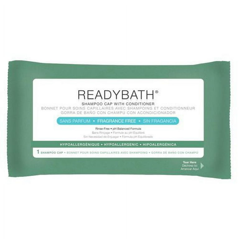 ReadyBath Rinse Free Shampoo and Conditioning Caps Case of 30 10 Pack