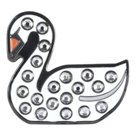 ReadyGolf: Swan Ball Marker  Hat Clip with Crystals