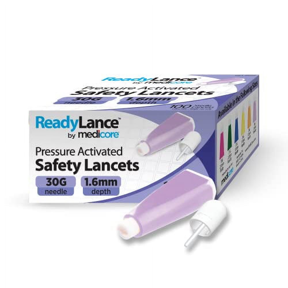 ReadyLance, Pressure Activated Safety Lancets, 100 Lancets, 30Gx1.6MM