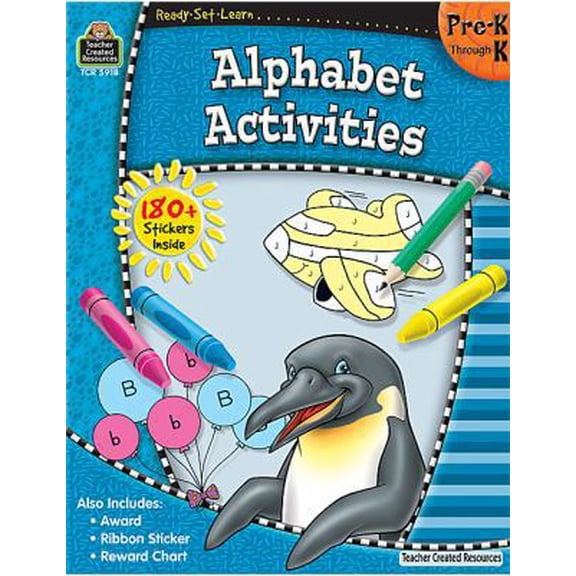 Pre-Owned Ready-Set-Learn: Alphabet Activities Prek-K [With 180+ Stickers] (Paperback) 1420659189 9781420659184