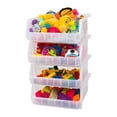 thumbnail image 1 of ReadySpace Extra Large Plastic Storage Bins, Stackable Organizer, Clear, 4 Pack, 1 of 8