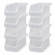 ReadySpace Medium Clear Plastic Stackable Storage Bins, 8 Pack
