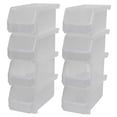 thumbnail image 1 of ReadySpace Medium Plastic Storage Bins, Stackable Organizer, Clear, 8 Pack, 1 of 6