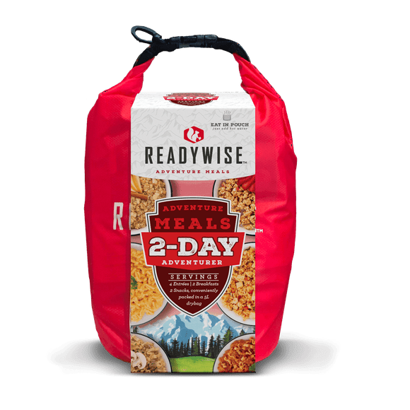 ReadyWise 2-Day Adventure Bag | Freeze-Dried Backpacking & Camping Food | Waterproof Dry Bag | 23 Servings