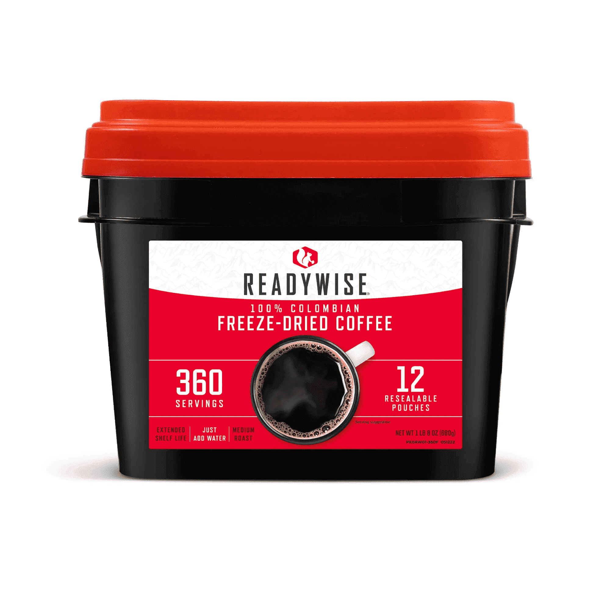 ReadyWise 360 Servings Freeze-Dried Coffee | Long Shelf Life Emergency Coffee