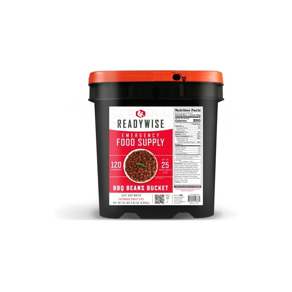 ReadyWise BBQ Beans Kit, 120 Servings, Freeze-Dried Survival Food, 15 lbs
