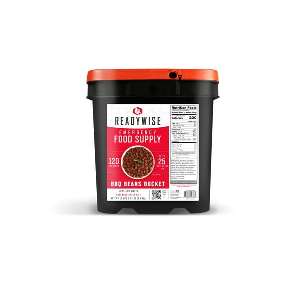 ReadyWise BBQ Beans Kit, 120 Servings, Freeze-Dried Survival Food, 15 lbs
