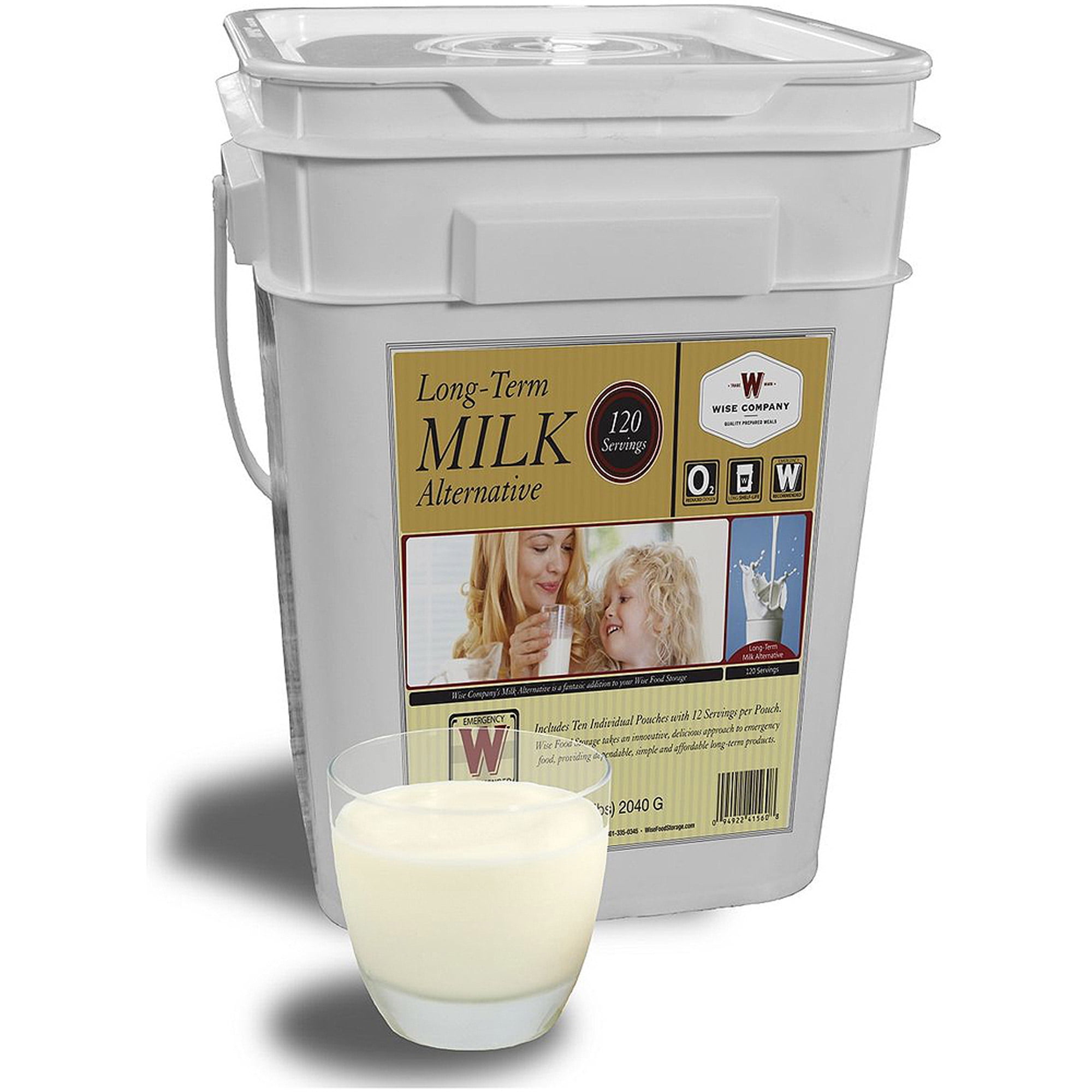 Long-Term White Freeze Dried Powdered Whey Milk Bucket, 120 Servings