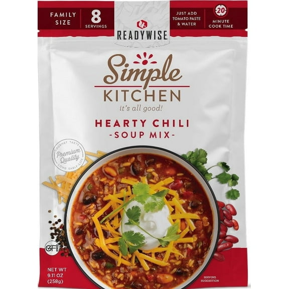 ReadyWise Hearty Chili Soup Mix, 6 Count, 8 Servings