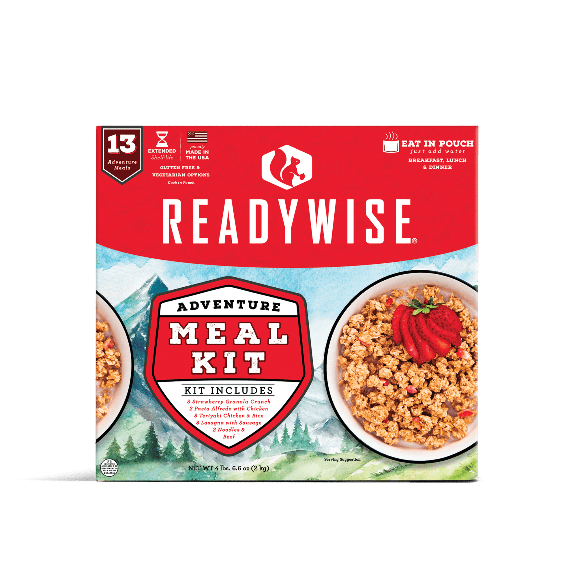 ReadyWise Outdoor Meals Kit, Freeze-Dried Backpacking and Camping Meals, Pack of 13