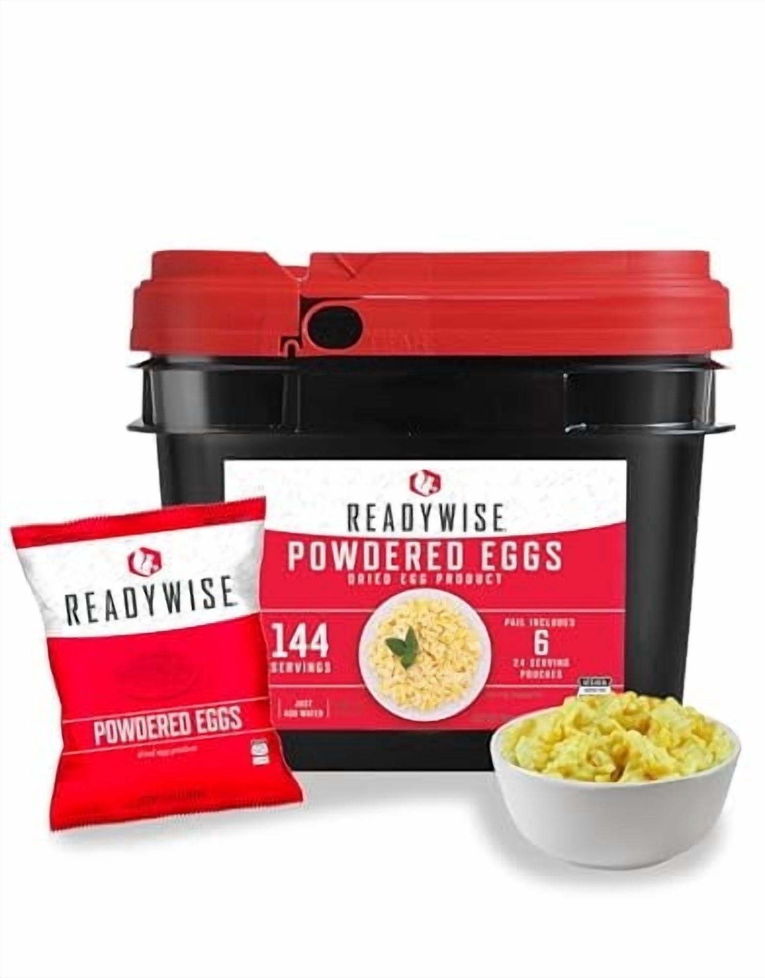ReadyWise Egg Powder Emergency Food, Freeze-Dried, 144 Servings, Bucket