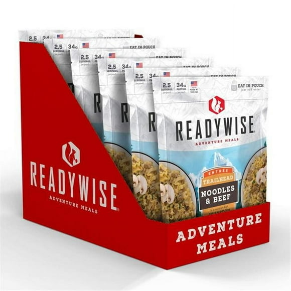 ReadyWise RW05-004 8 x 11.25 x 9.75 in. Trailhead Noodles & Beef - 6 Count