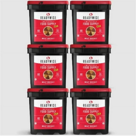 ReadyWise RW40-70360 360 Serving Meat Package with 6 Freeze Dried Meat Buckets