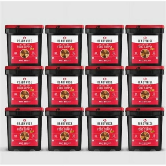 ReadyWise RW40-70720 720 Serving Meat Package with 12 Freeze Dried Meat Buckets