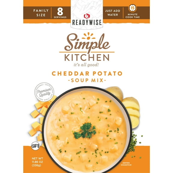 ReadyWise Cheddar Potato Soup Mix, 8 Servings, 6 Count