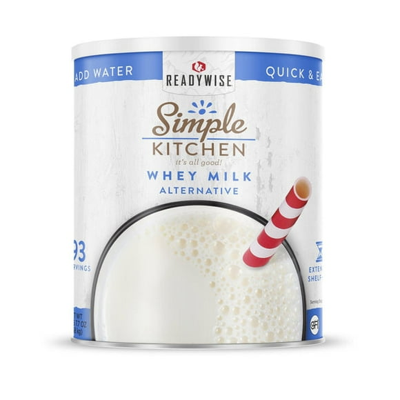 ReadyWise Simple Kitchen Whey Milk Alternative Powder Ready-to-Mix 93 Servings, Creamy Milk Flavor