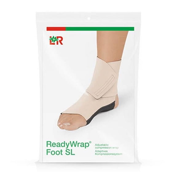 ReadyWrap 24-2073 Right Foot Regular Sleeve Compression Wrap, Black - Large