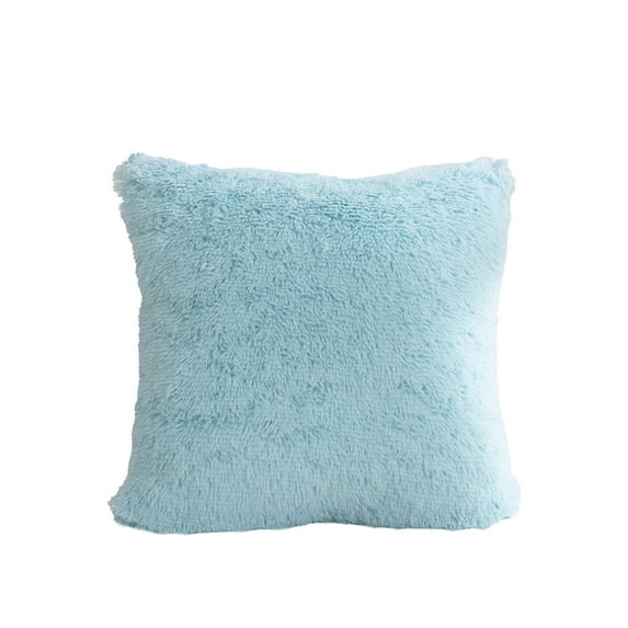 Reafort Luxury Long Hair, PV Fur, Faux Fur Euro Sham Pillow Cover/Case 26"x26" with Zipper Closure (26"x26" Euro Sham, Aqua)