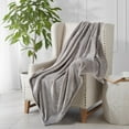 thumbnail image 1 of Reafort Ultra Soft Flannel Fleece All Season Light Weight Living Room/Bedroom Warm Throw Blanket (Silver Grey, Twin 66"X90"), 1 of 5