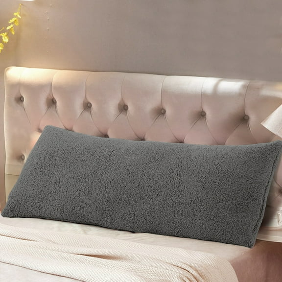Reafort Ultra Soft Sherpa Body Pillow Cover/Case with Zipper Closure 21"x54" (21"x54" Body Pillow Cover,Charcoal Grey)