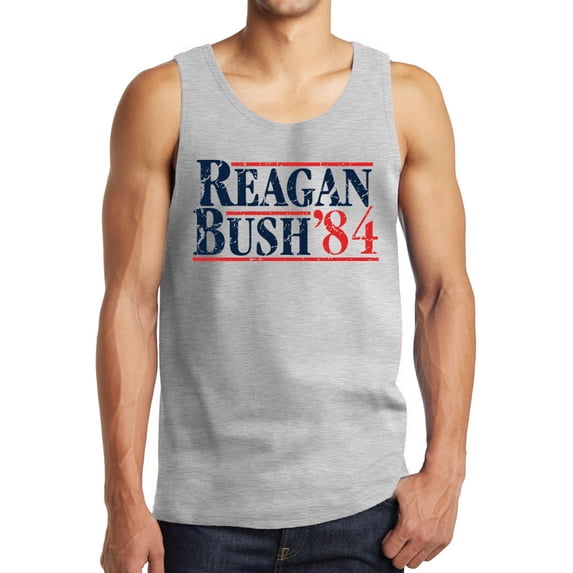 Reagan Bush 1984 Election Tank Tops Distressed GOP Shirt