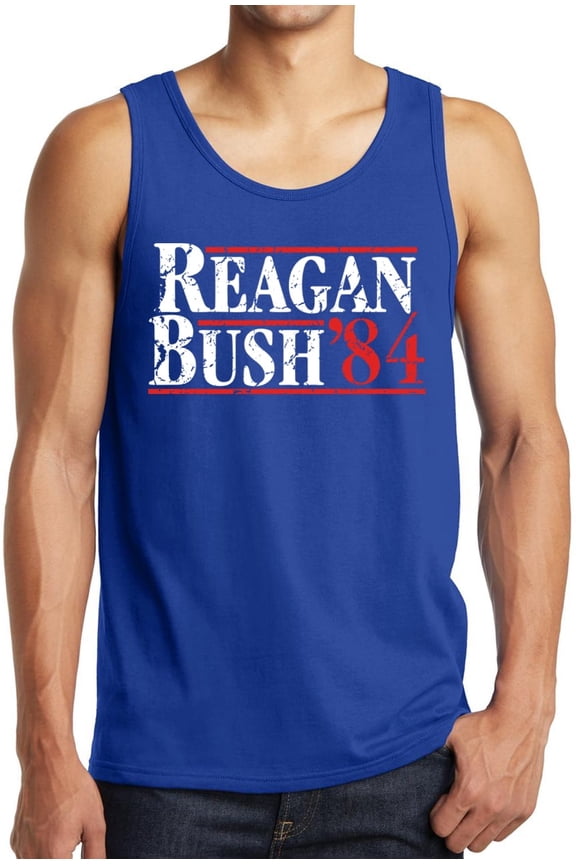 Reagan Bush 1984 Election Tank Tops Distressed GOP Shirt