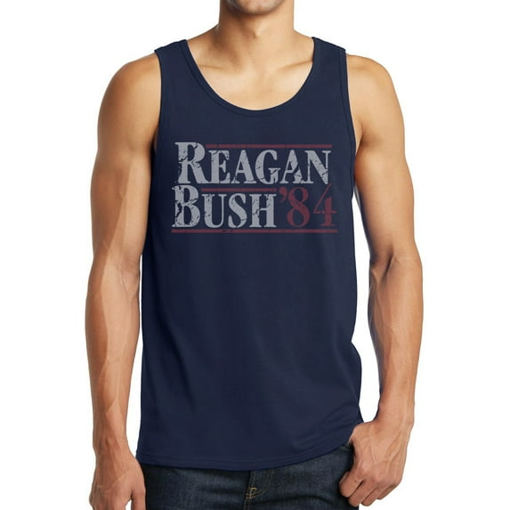 Reagan Bush 1984 Election Tank Tops Distressed GOP Shirt