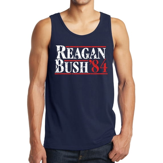 Reagan Bush 1984 Election Tank Tops Distressed GOP Shirt