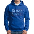 thumbnail image 1 of Reagan Bush 1984 Hoodie Republican 2016 Election Distressed Mid Sapphire, 1 of 3