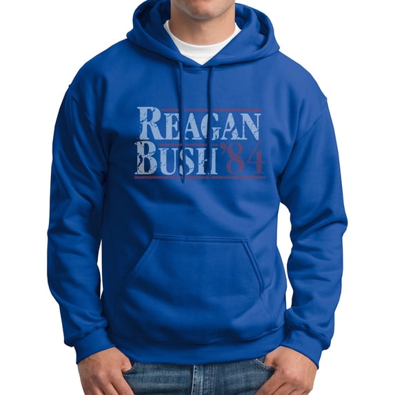 Reagan Bush 1984 Hoodie Republican 2016 Election Distressed Mid Sapphire