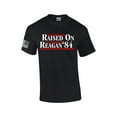thumbnail image 1 of Reagan Bush 1984 Raised On Reagan Campaign Mens Flag Sleeve T-shirt-Black-medium, 1 of 4