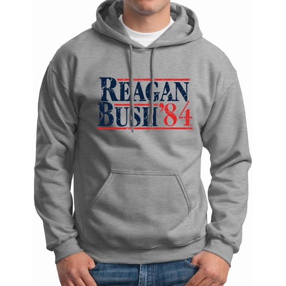 Reagan Bush '84 Hooded Sweatshirt GOP Political Vintage Hoodie