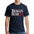thumbnail image 1 of Reagan Bush 1984 Republican Presidential Election GOP T-Shirt Distressed Navy L, 1 of 4