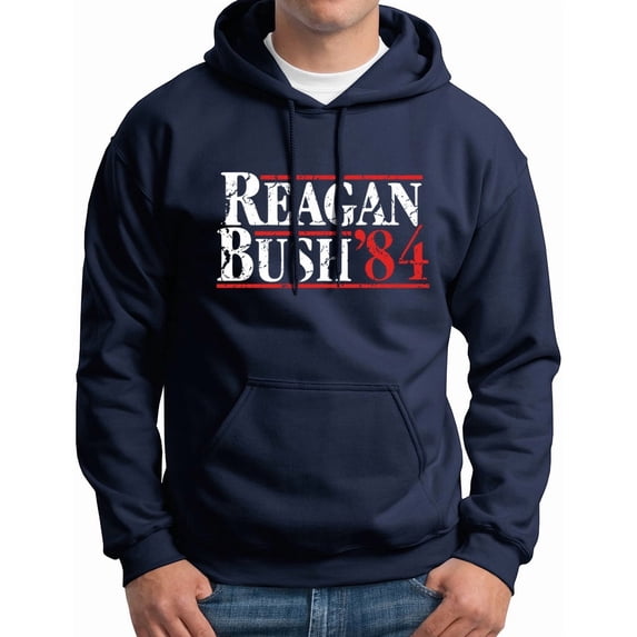 Reagan Bush '84 Hooded Sweatshirt GOP Political Vintage Hoodie