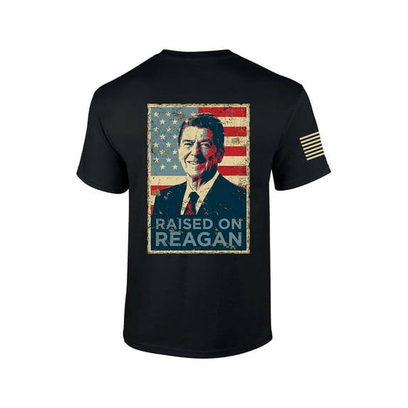 Reagan Bush Presidency Raised On Reagan Political Mens Short Sleeve T-shirt-Black-xl