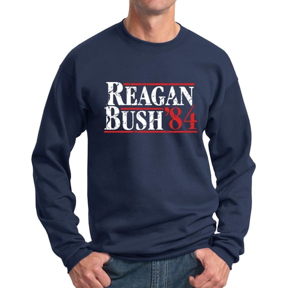 Reagan Bush Sweatshirt 84 Republican GOP Crewneck Distressed