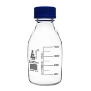 Reagent Bottle, 500ml - Transparent with Blue Screw Cap - White Graduations - Borosilicate 3.3 Glass - Eisco Labs