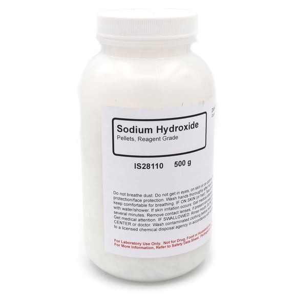 Reagent-Grade Sodium Hydroxide Pellet, 500g - The Curated Chemical Collection